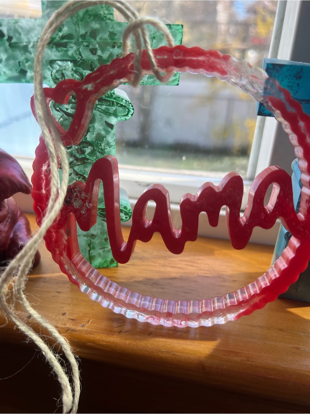 Mama Resin Hanging Ornament - Pink